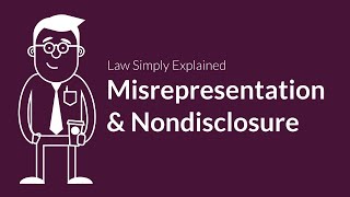 Misrepresentation and Nondisclosure  Contracts  Defenses amp Excuses [upl. by Hayidan]