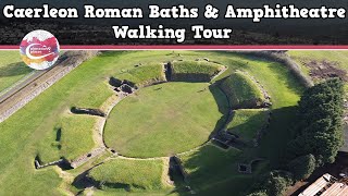 CAERLEON ROMAN BATHS amp AMPHITHEATRE WALES  Walking Tour  Pinned on Places [upl. by Ahsahtan]