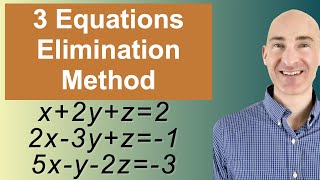 Solving Systems of 3 Equations Elimination [upl. by Niriam]