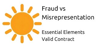 Fraud vs Misrepresentation  Other Essential Elements of a Valid Contract  CA CPT  CS amp CMA [upl. by Eissak495]